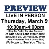 PREVIEW LIVE IN PERSON - Thursday, March 5th