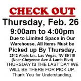 AUCTION PICK UP DAY & HOURS