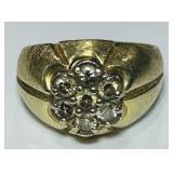 14KT YELLOW GOLD MENS DIAMOND RING 6.90GRS