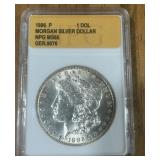 1886P MORGAN SILVER DOLLAR MS65