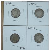 4 SILVER DIMES