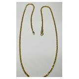 18KT YELLOW GOLD 9.40GRS 17.50INCH D/C ROPE CHAIN