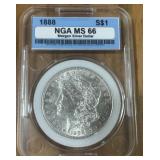 1888 MORGAN SILVER DOLLAR MS66