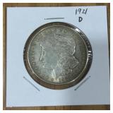 1921-D MORGAN SILVER DOLLAR