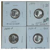 4 PCS SILVER DIMES