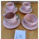 M - PINK CERAMIC TEA SET