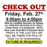 AUCTION PICK UP DAY & HOURS