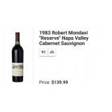 M - 1983 MONDAVI RESERVE CABERNET SAUVIGNON