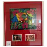 M - FRAMED COLORFUL PARROT ARTWORK