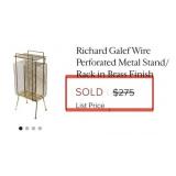 M - MID-CENTURY BRASS-TONE TELEPHONE STAND (L4)
