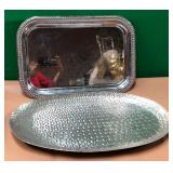 43 - LOT OF TWO SERVING TRAYS (P48)