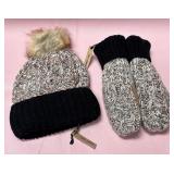 9 - COCO+CARMEN KNIT HAT & MITTENS SET (G36)