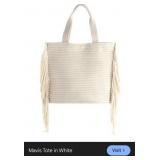 9 - SHIRALEAH WHITE FRINGED TOTE (G89)