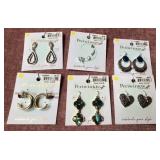 9 - SIX PAIR COSTUME JEWELRY EARRINGS (W108)