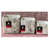 43 - TRIO OF THREE HANDS PLANTER POTS (T30)