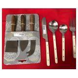 43 - CHEESE KNIFE AND FLATWARE SET