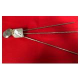 43 - DECORATIVE METAL FIREPLACE TONGS