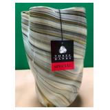 43 - THREE HANDS ART GLASS VASE 10'T (S163)