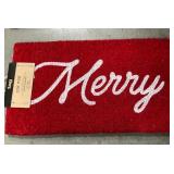 43 - TAG COIR MERRY DOOR MAT 17X30' (S132)