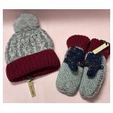 9 - COCO+CARMEN KNIT HAT & MITTENS SET (G40)