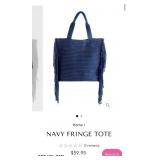 9 - SHIRALEAH NAVY FRINGE TOTE (G88)