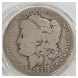 1891 'O' - MORGAN SILVER DOLLAR (999 A49)