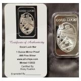 GOOD LUCK 1oz .999 FINE SILVER (740)