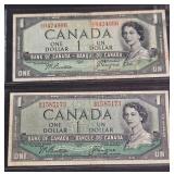 1954 CANADIAN $1 BILLS (595)