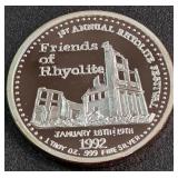 1 TROY OZ .999 FINE SILVER COIN (882 L)