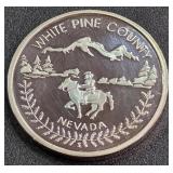 1 TROY OZ .999 FINE SILVER NEVADA COIN (895 B)