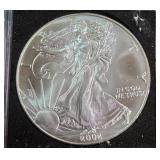 2002 - 1oz FINE SILVER ONE DOLLAR (579 W)