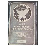 .999 FINE SILVER TEN TROY OUNCES (911 C)