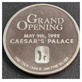 CESAR'S PALACE ONE TROY OUNCE .999 SILVER (888 AM)
