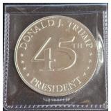 ONE TROY OUNCE .999 FINE SILVER TRUMP COIN (362 C)