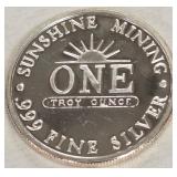 .999 FINE SILV ER ONE TROY OUNCE (992 B)
