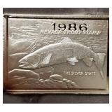 36.8GRAMS .999 FINE SILVER TROUT STAMP (736 D)