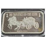 ONE TROY OUNCE .999+ FINE SILVER BAR (918 I)