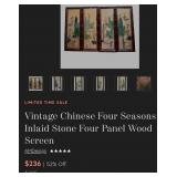 Q - FOUR ASIAN ART PANELS 30X12' (G89)