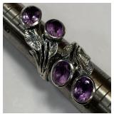 Q - STERLING SILVER RING SIZE 6.5 (50)