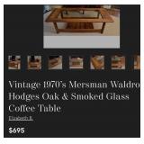 Q - WOOD & GLASS COFFEE TABLE 53'L (M76)