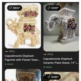 Q - ELEPHANT PLANTER WITH FAUX PLANT 36'T (L74)
