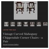 Q - TWO VINTAGE CORNER CHAIRS (L32)
