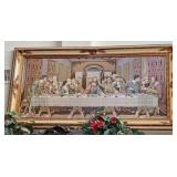 Q - LAST SUPPER FRAMED TAPESTRY 41X67