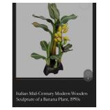Q - FAUX BANANA PLANT IN PLANTER POT (K61)