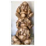 Q - HEAR NO-SPEAK NO-SEE NO STACKED BUDDHA FIGURES
