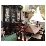 Q - DINING TABLE WITH SIX CHAIRS, CHINA CABINET