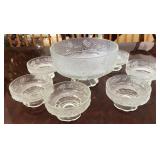 Q - TIARA INDIANA GLASS PONDEROSA PINE SALAD SET