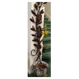 Q - CERAMIC PLANTER POT WITH FAUX PLANT 6FT T (L12