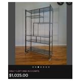 Q - CHROME & GLASS CURIO DISPLAY SHELVING (L10)