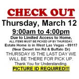 AUCTION PICK UP DAY & HOURS